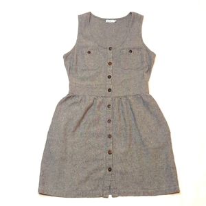 Anthropology LARK & WOLFF Button Front Sleeveless Linen Blend Dress Pocket SMALL